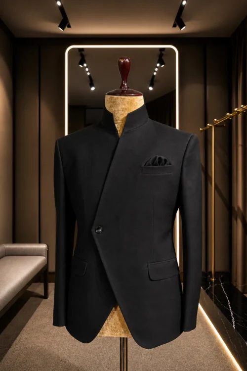 Premium Black Bandhgala Blazer