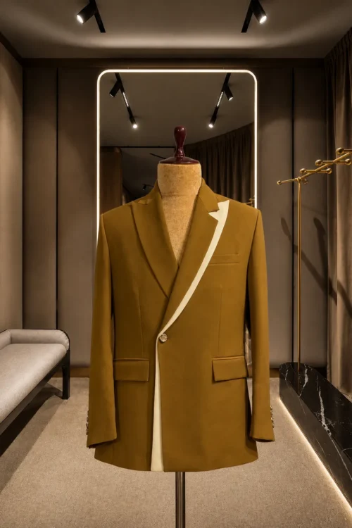 Camel Asymmetric Designer Blazer