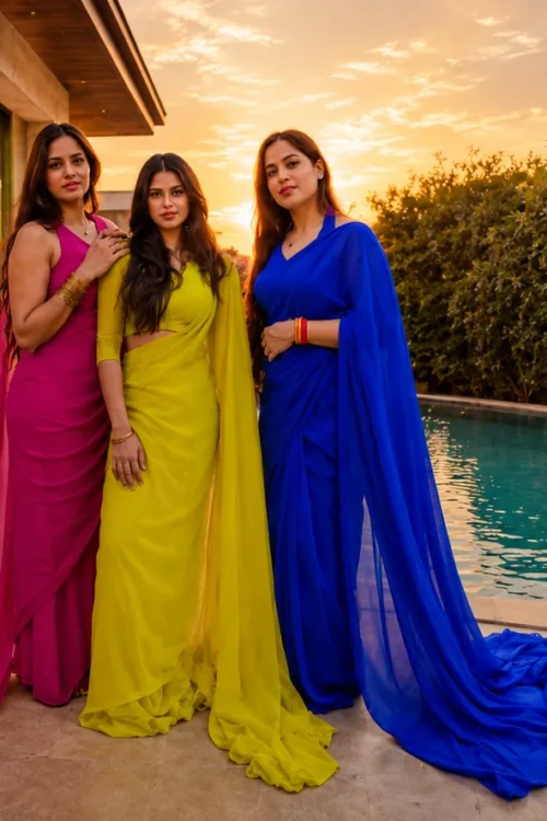 pre wedding trail sarees