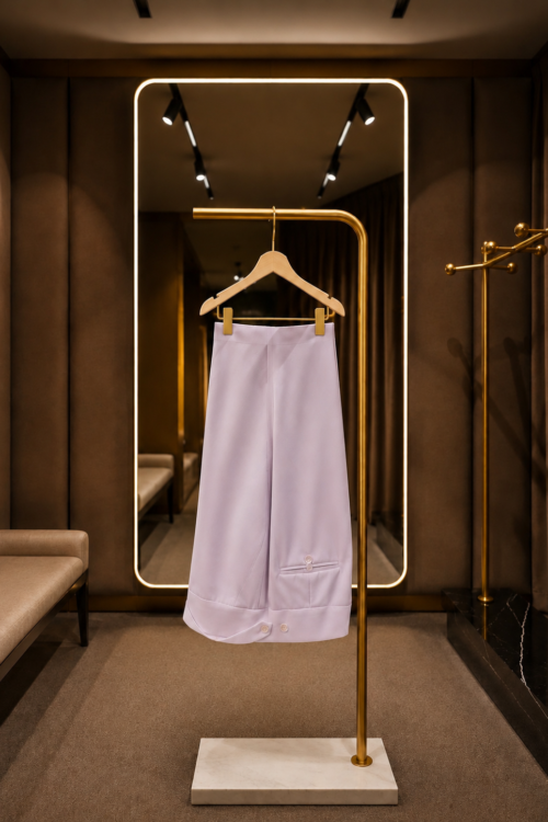 premium light lavender tailored trousers