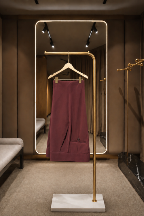 Burgundy Luxe Tailored Wide-Leg Trousers