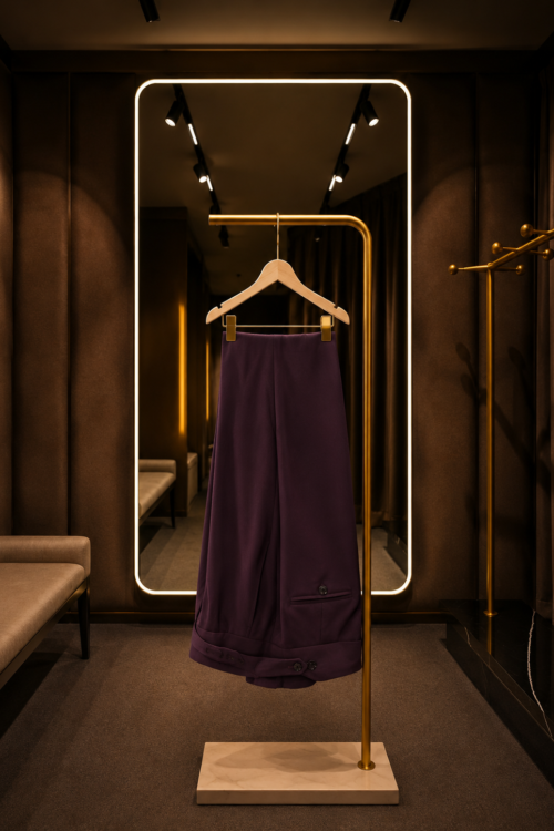 Plum Luxe Wide-Leg Trousers