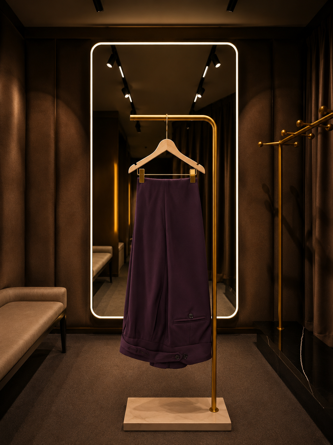 Plum Luxe Wide-Leg Trousers