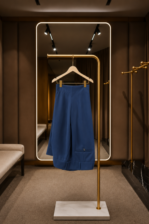 Royal Blue Wide-Leg Trousers