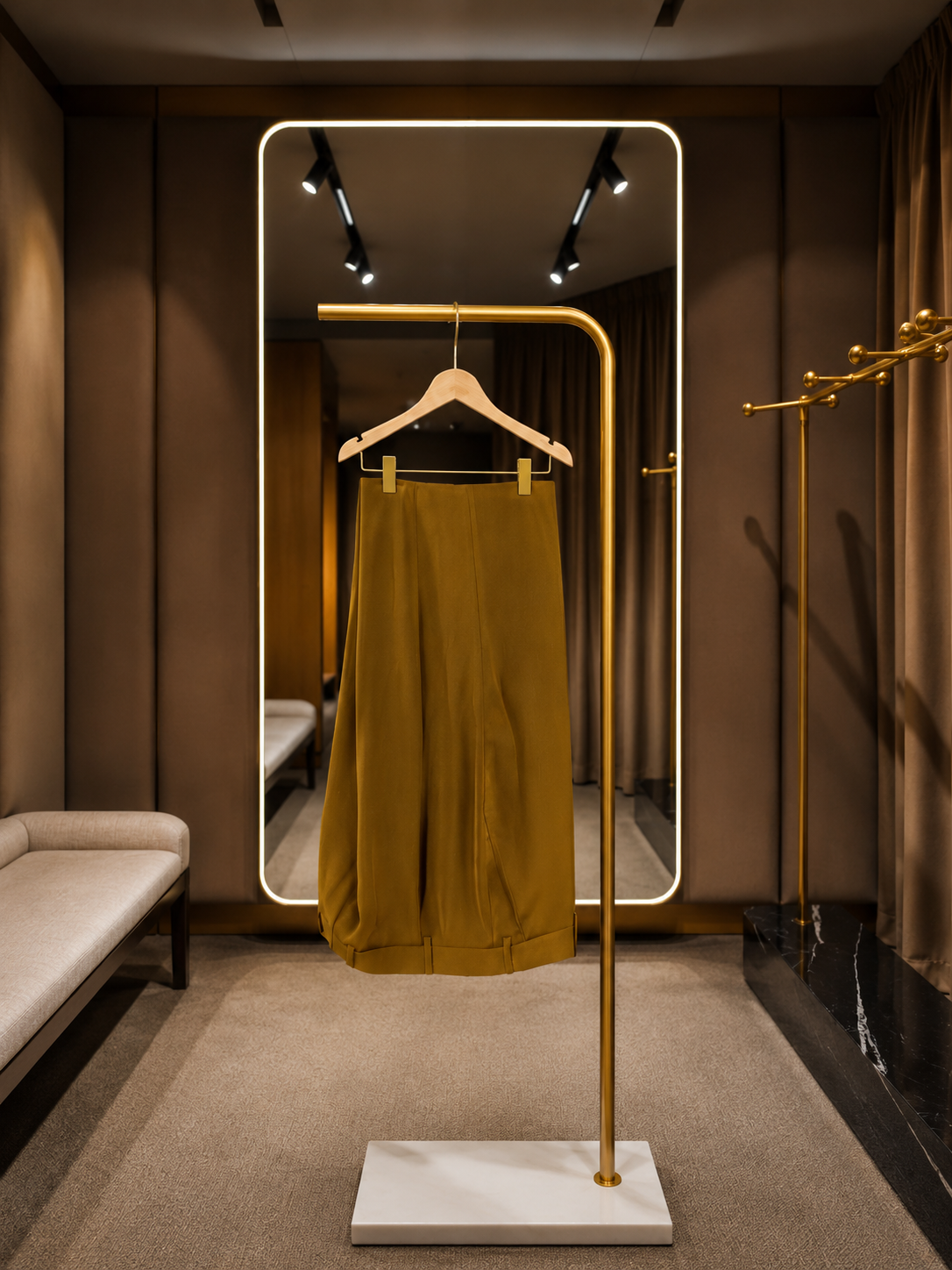Mustard Gold Wide-Leg Trousers